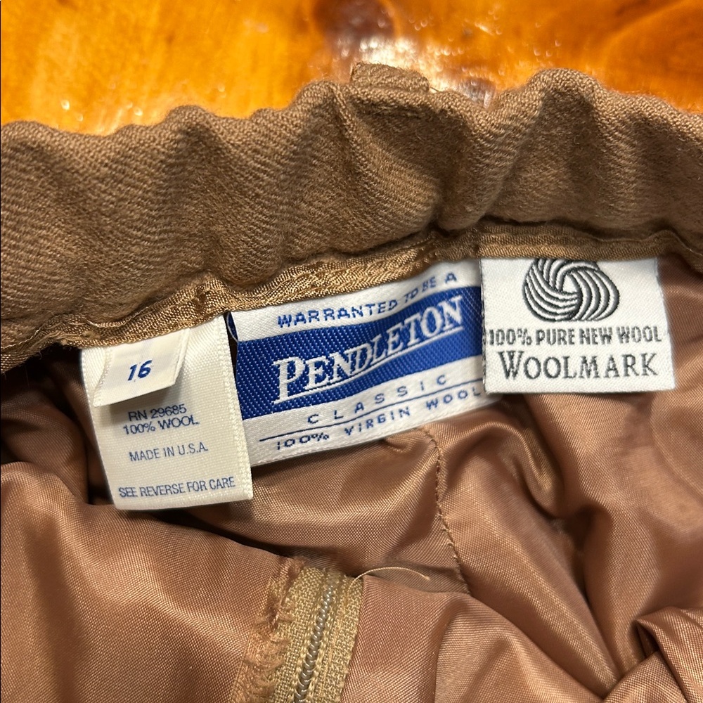 Pendleton Tan 100% Virgin Wool Pleated Trouser Dr… - image 4